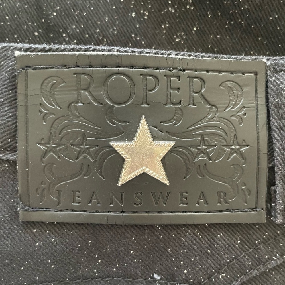 Vintage 90s Roper Western Black Glitter High Waisted Relaxed Classic Denim Sz 5